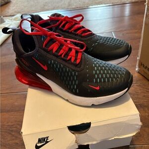 Nike Air Max 270 Black and Red with Blue Accents